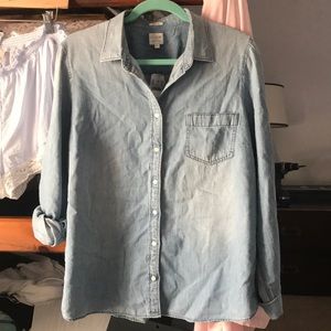 J. Crew Perfect Fit Soft Denim Button-Up